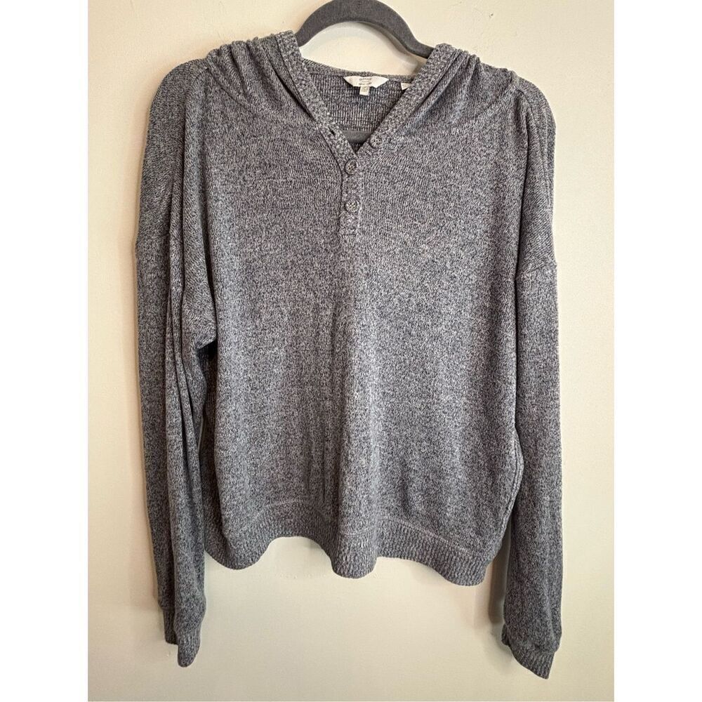 Fat face EUC gray/blue hooded lightweight sweater Size 6
